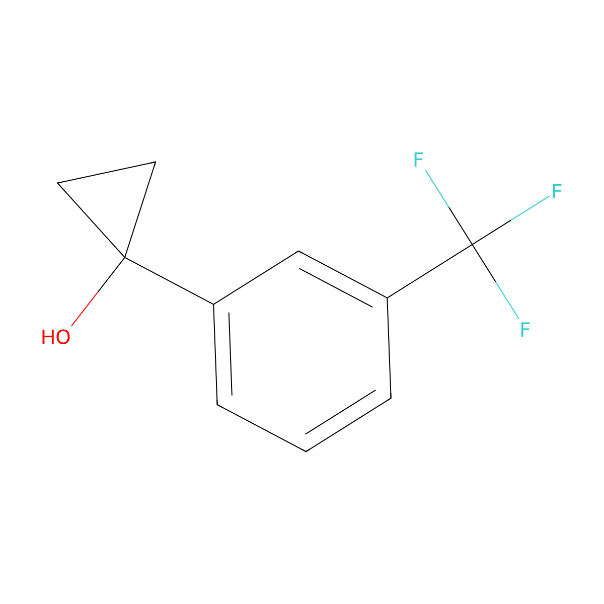 1-(3-(Trifluoromethyl)phenyl)cyclopropan-1-ol molecular structure, CAS 43187-68-4