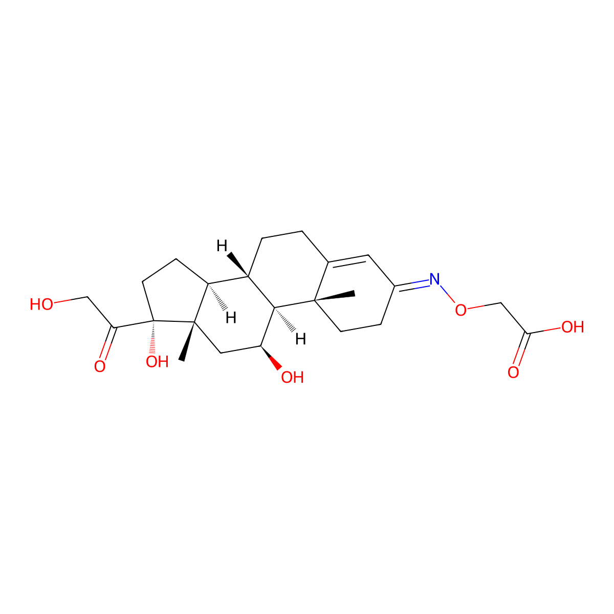Hydrocortisone 3-(O-carboxymethyl)oxime molecular structure, CAS 43188-86-9