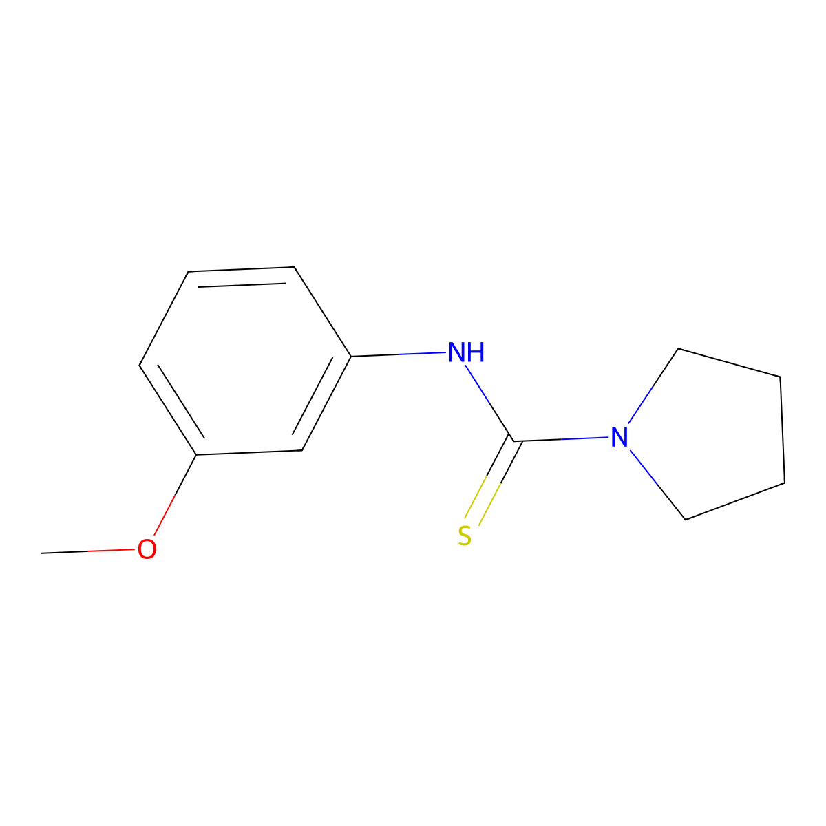 N-(3-methoxyphenyl)pyrrolidine-1-carbothioamide molecular structure, CAS 431882-18-7