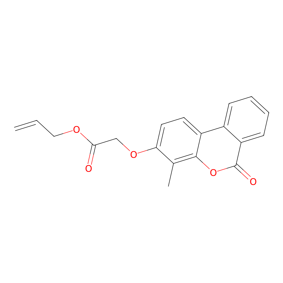 allyl 2-[(4-methyl-6-oxo-6H-benzo[c]chromen-3-yl)oxy]acetate molecular structure, CAS 431882-38-1