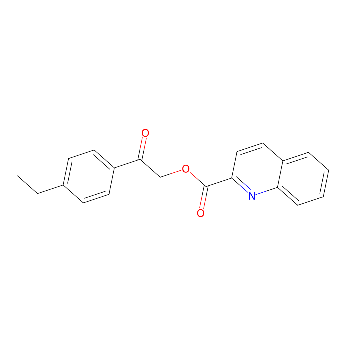 2-(4-Ethylphenyl)-2-oxoethyl quinoline-2-carboxylate molecular structure, CAS 431882-39-2
