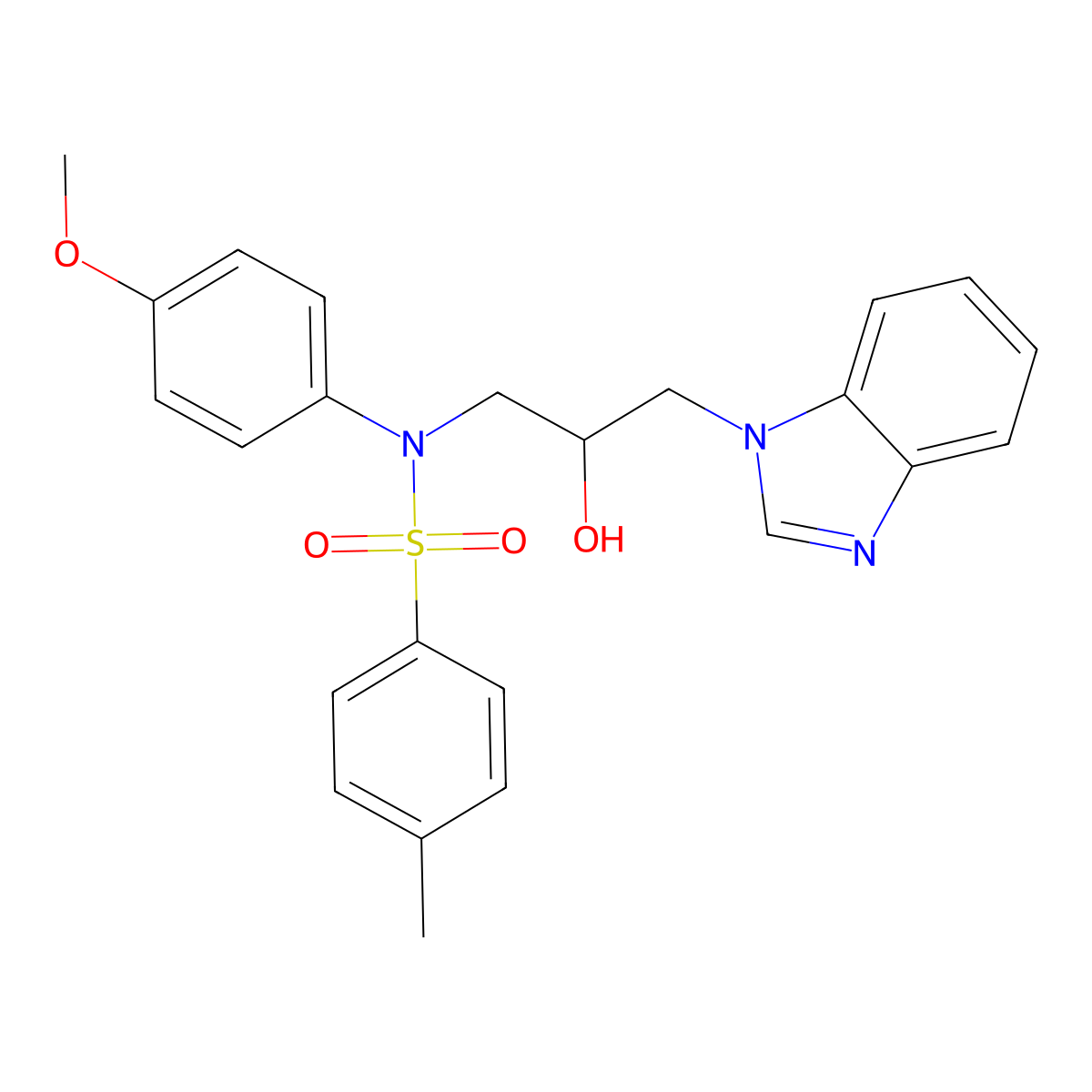 N-(3-Benzoimidazol-1-yl-2-hydroxy-propyl)-N-(4-methoxy-phenyl)-4-methyl-benzenesulfonamide molecular structure, CAS 431882-47-2