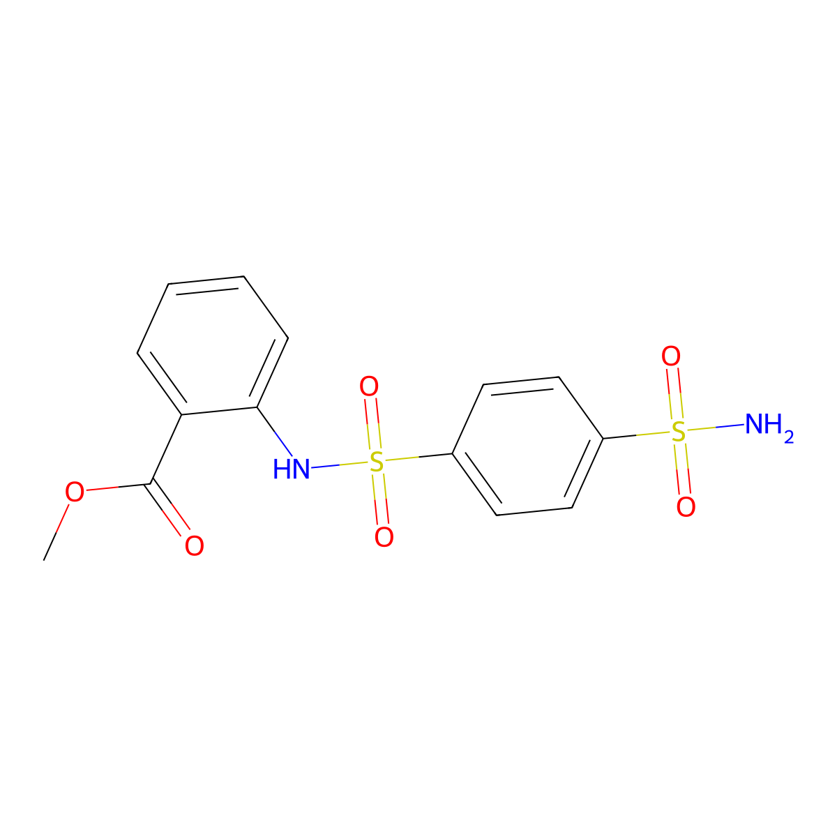 Methyl 2-{[(4-sulfamoylphenyl)sulfonyl]amino}benzoate molecular structure, CAS 431882-49-4