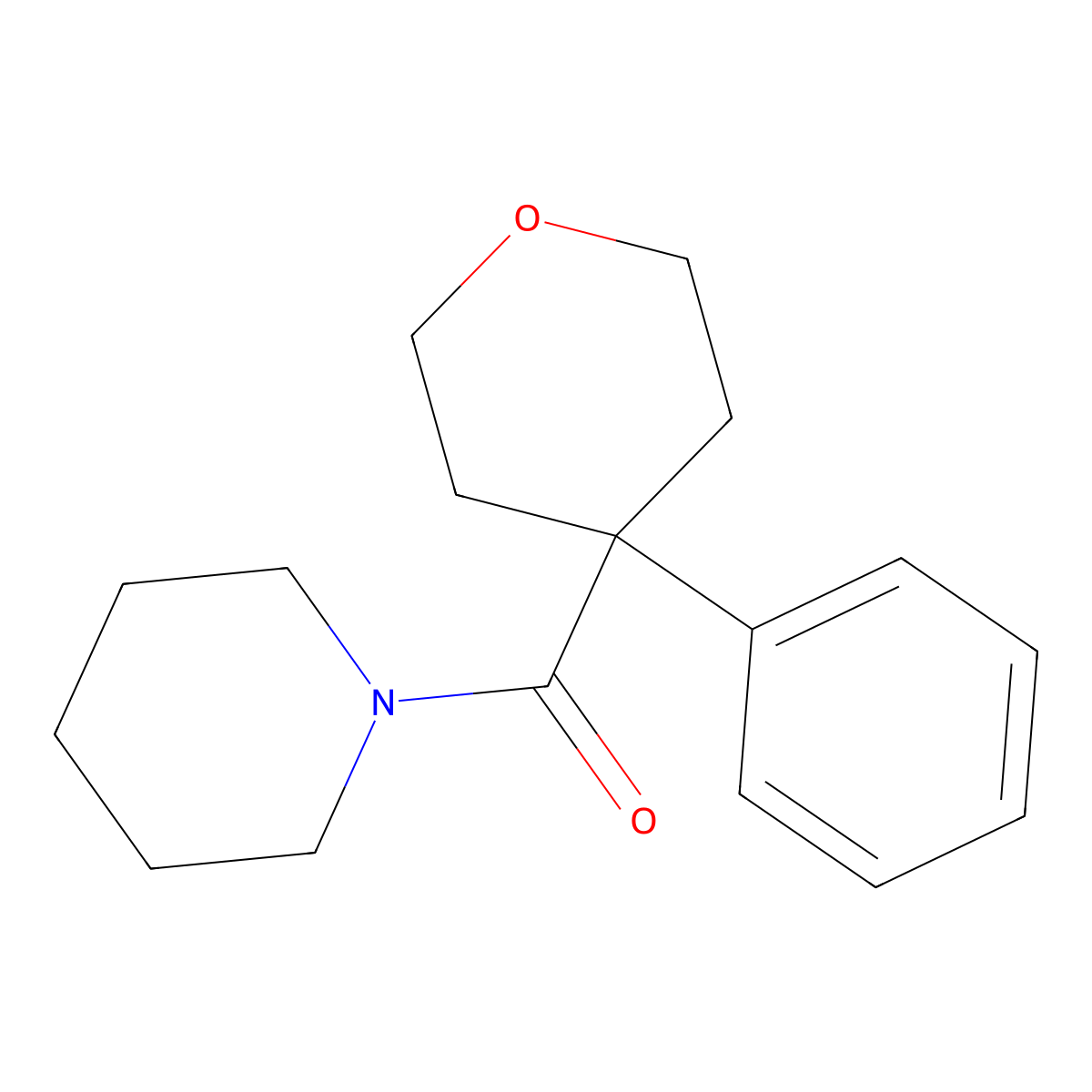 (4-Phenyl-tetrahydro-pyran-4-yl)-piperidin-1-yl-methanone molecular structure, CAS 431882-57-4