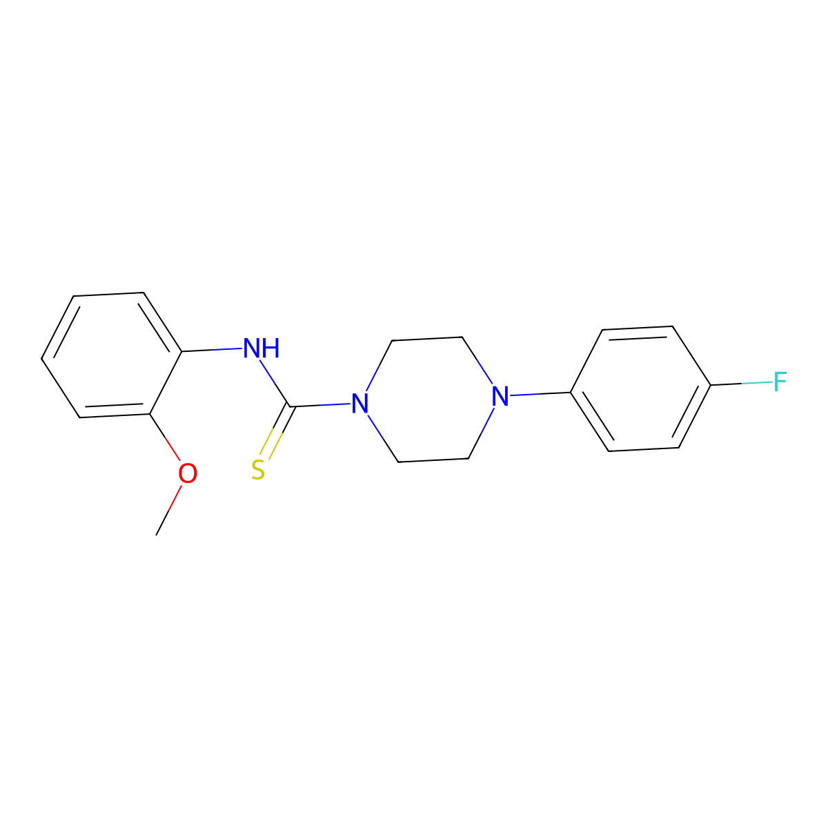 4-(4-fluorophenyl)-N-(2-methoxyphenyl)piperazine-1-carbothioamide molecular structure, CAS 431882-76-7