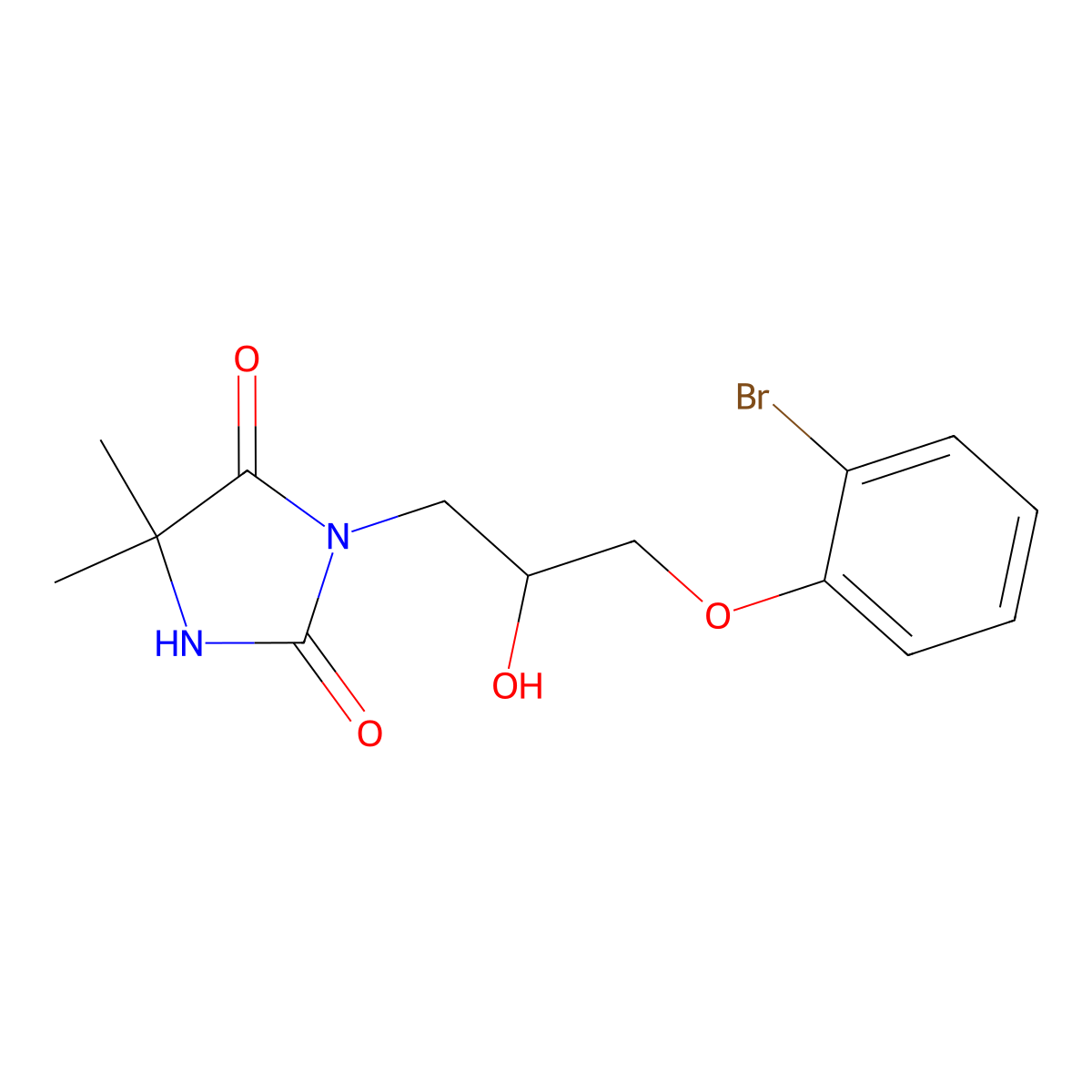 3-[3-(2-Bromophenoxy)-2-hydroxypropyl]-5,5-dimethylimidazolidine-2,4-dione molecular structure, CAS 431882-86-9