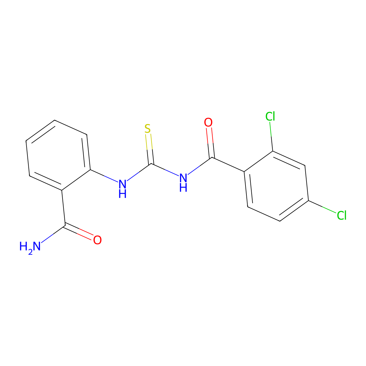 N-[(2-carbamoylphenyl)carbamothioyl]-2,4-dichlorobenzamide molecular structure, CAS 431883-22-6