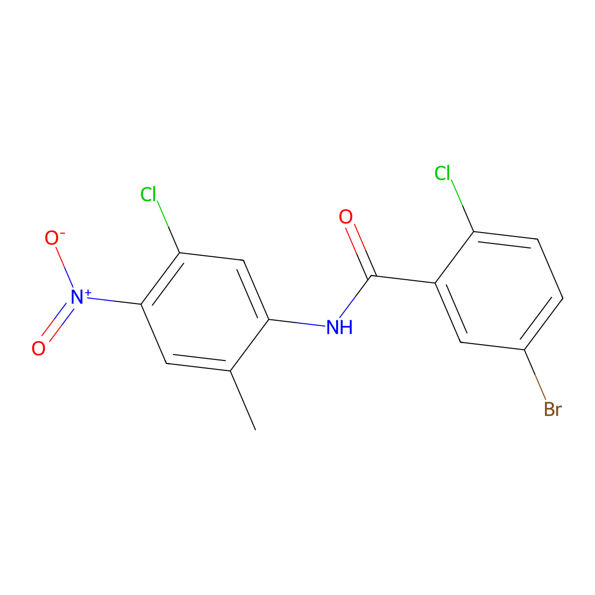 5-bromo-2-chloro-N-(5-chloro-2-methyl-4-nitrophenyl)benzamide molecular structure, CAS 431883-44-2