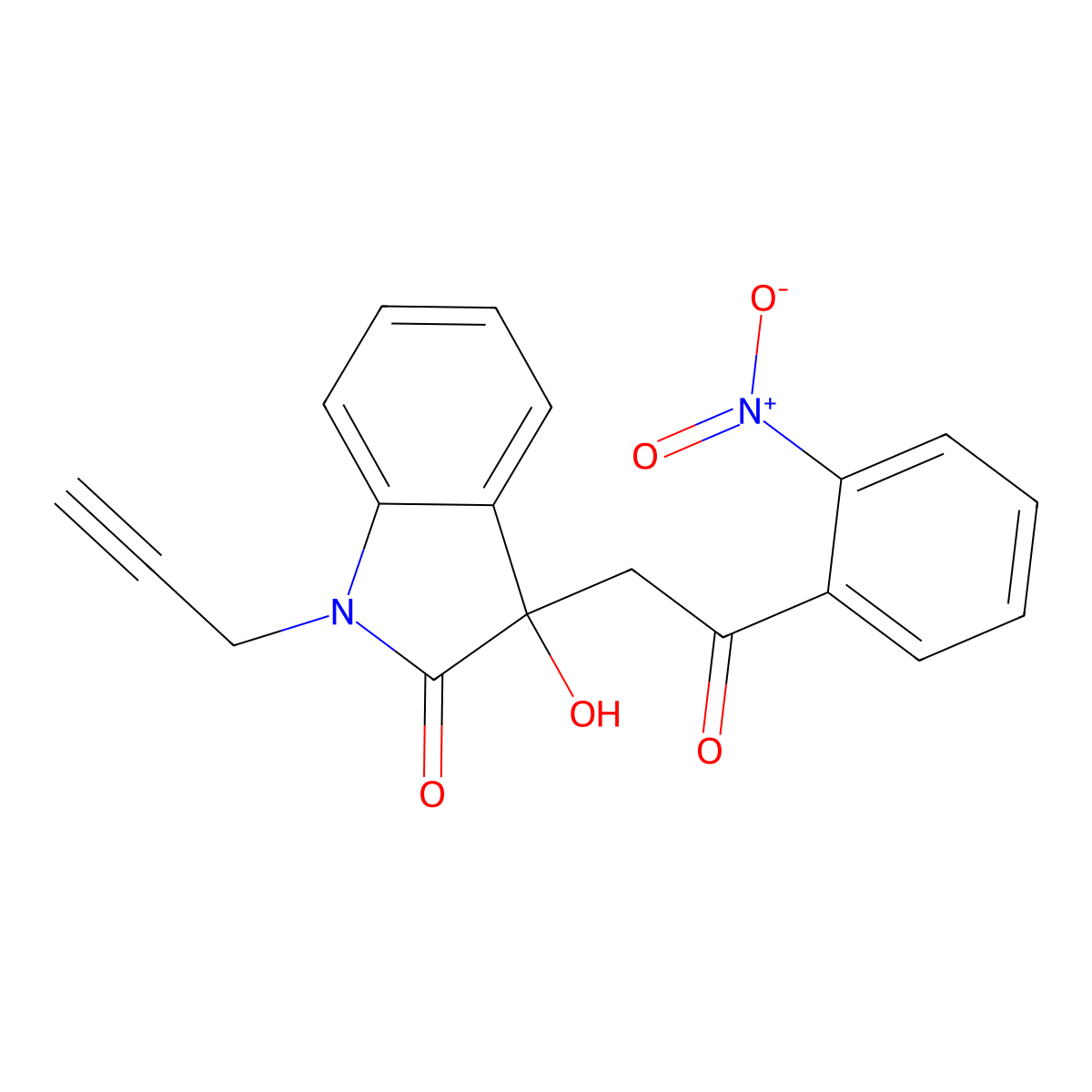 3-Hydroxy-3-[2-(2-nitrophenyl)-2-oxoethyl]-1-prop-2-ynylindol-2-one molecular structure, CAS 431883-52-2