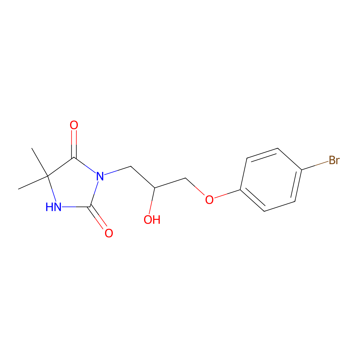 3-[3-(4-Bromophenoxy)-2-hydroxypropyl]-5,5-dimethylimidazolidine-2,4-dione molecular structure, CAS 431883-76-0