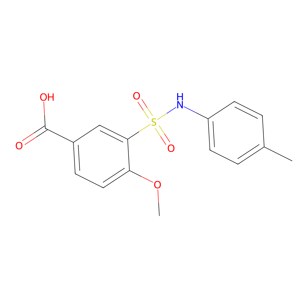 4-Methoxy-3-[(4-methylphenyl)sulfamoyl]benzoic acid molecular structure, CAS 431883-78-2