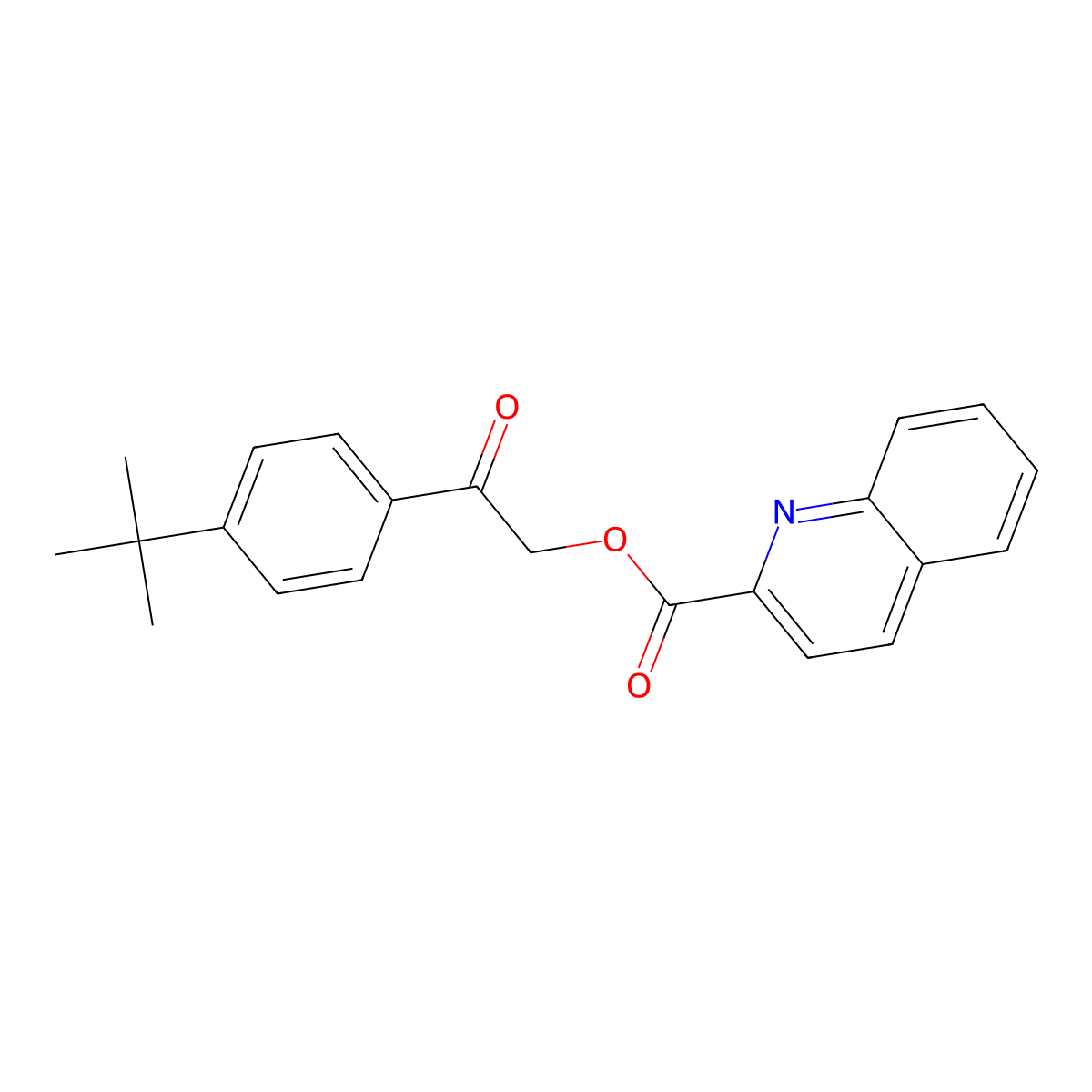 2-(4-Tert-butylphenyl)-2-oxoethyl quinoline-2-carboxylate molecular structure, CAS 431883-94-2