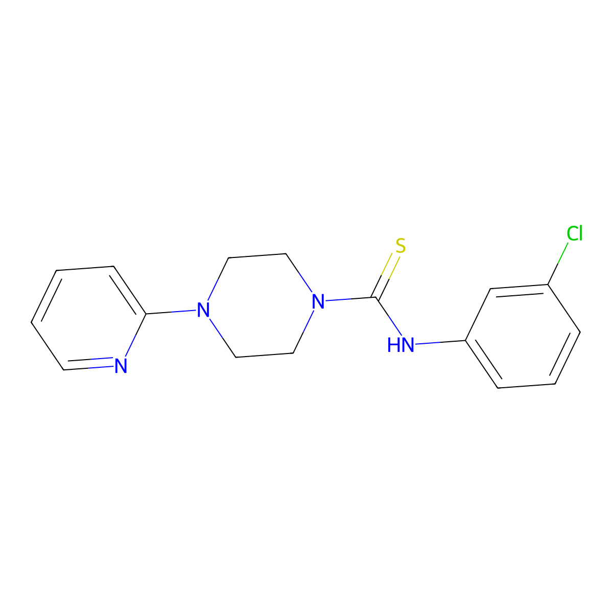 N-(3-chlorophenyl)-4-pyridin-2-ylpiperazine-1-carbothioamide molecular structure, CAS 431883-99-7