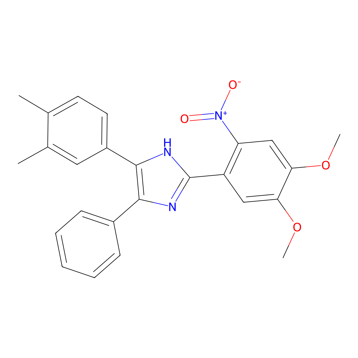2-(4,5-dimethoxy-2-nitrophenyl)-4-(3,4-dimethylphenyl)-5-phenyl-1H-imidazole molecular structure, CAS 431884-22-9