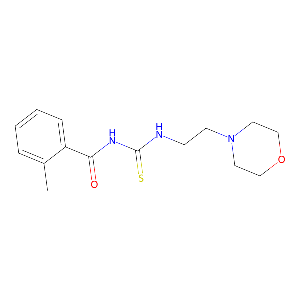 2-methyl-N-(2-morpholin-4-ylethylcarbamothioyl)benzamide molecular structure, CAS 431884-65-0