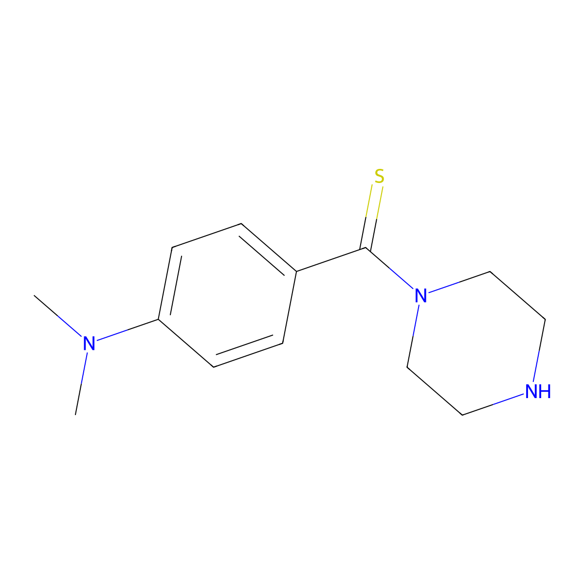 N,N-Dimethyl-4-(piperazin-1-ylcarbonothioyl)aniline molecular structure, CAS 431884-69-4