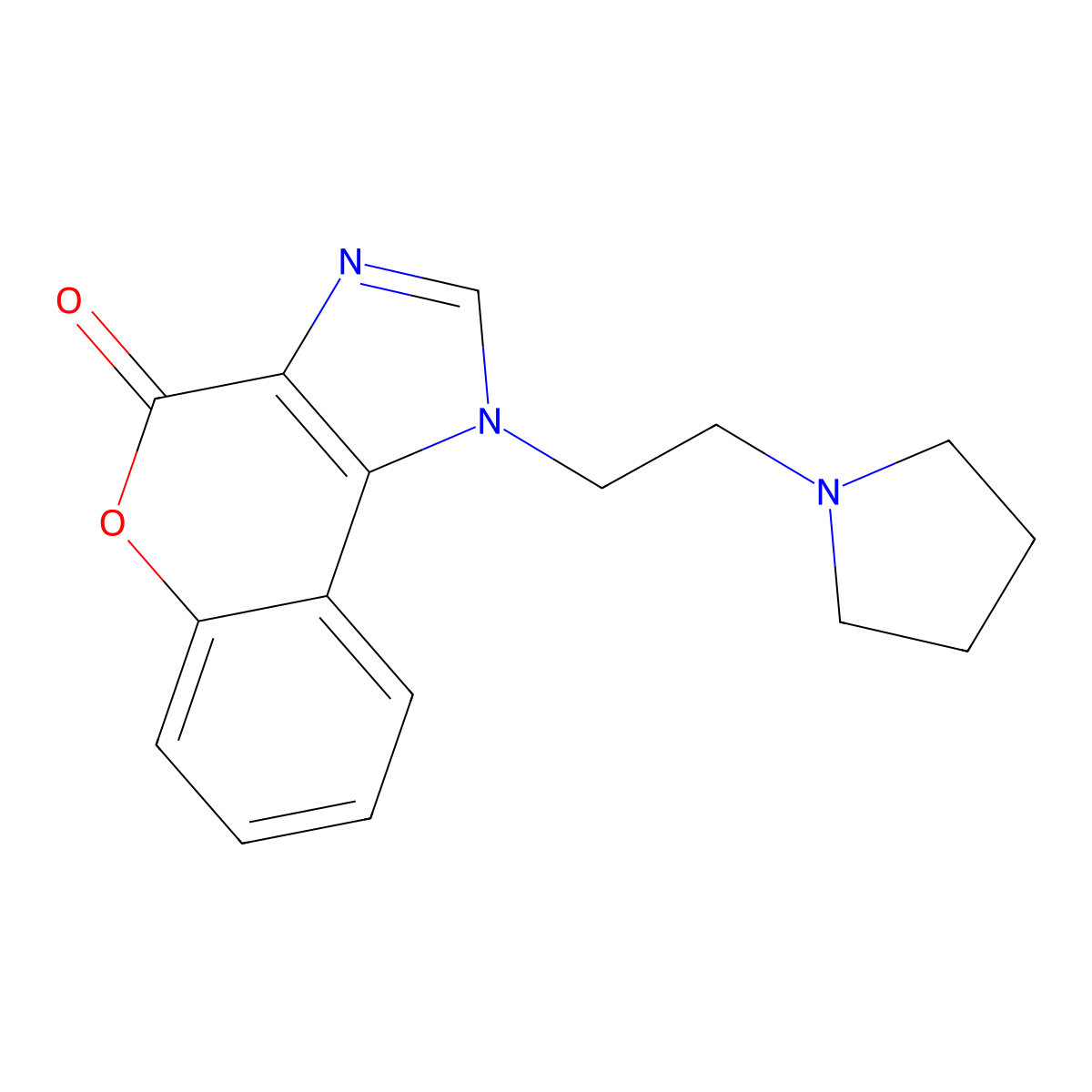 1-(2-Pyrrolidin-1-ylethyl)chromeno[3,4-d]imidazol-4-one molecular structure, CAS 431884-75-2