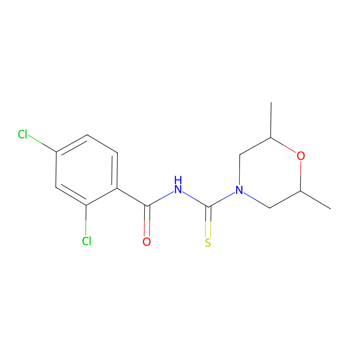 2,4-dichloro-N-(2,6-dimethylmorpholine-4-carbothioyl)benzamide molecular structure, CAS 431884-82-1