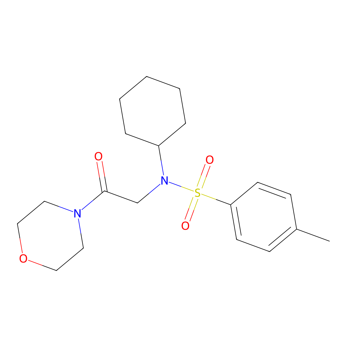 N-cyclohexyl-4-methyl-N-[2-(morpholin-4-yl)-2-oxoethyl]benzenesulfonamide molecular structure, CAS 431885-04-0