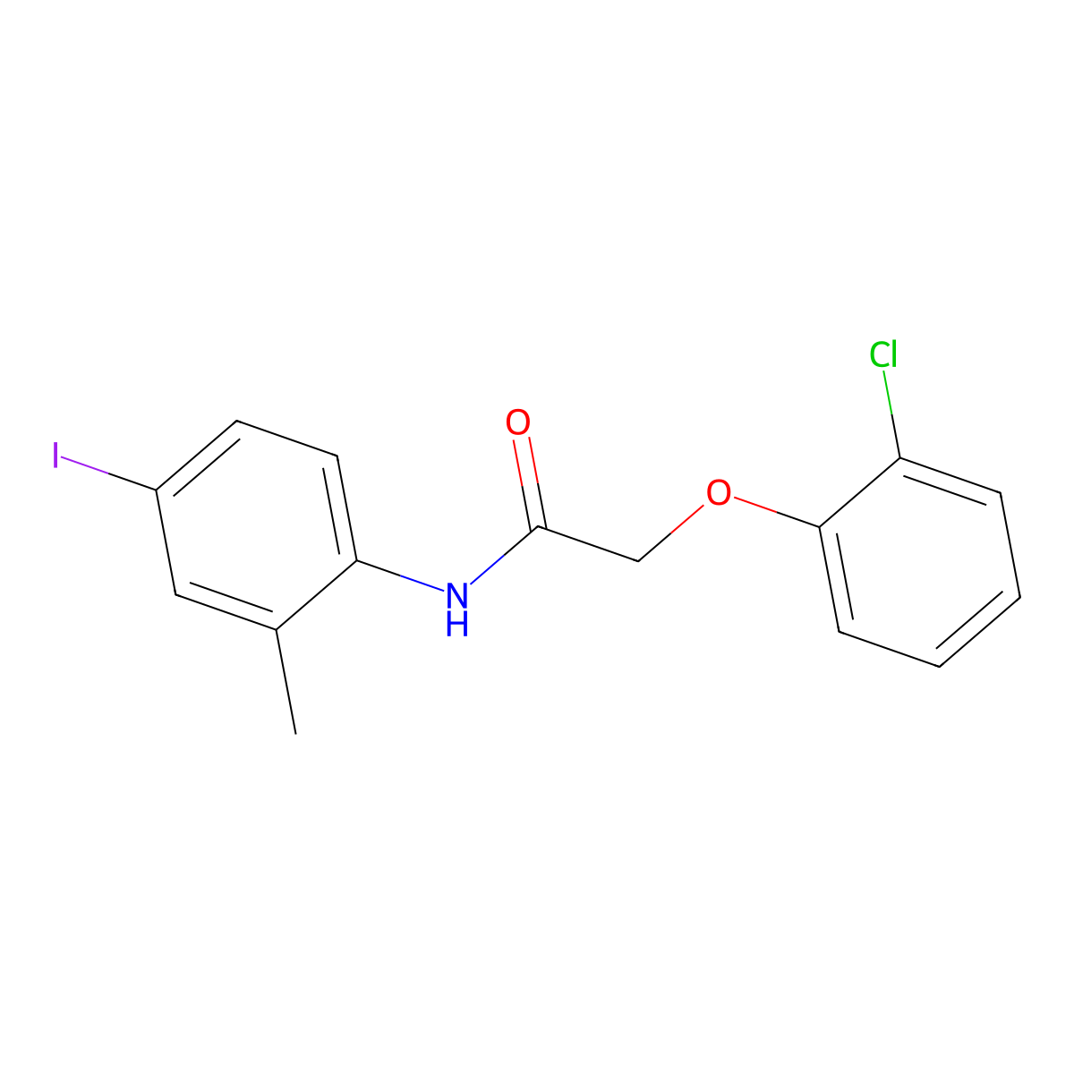 2-(2-chlorophenoxy)-N-(4-iodo-2-methylphenyl)acetamide molecular structure, CAS 431885-12-0