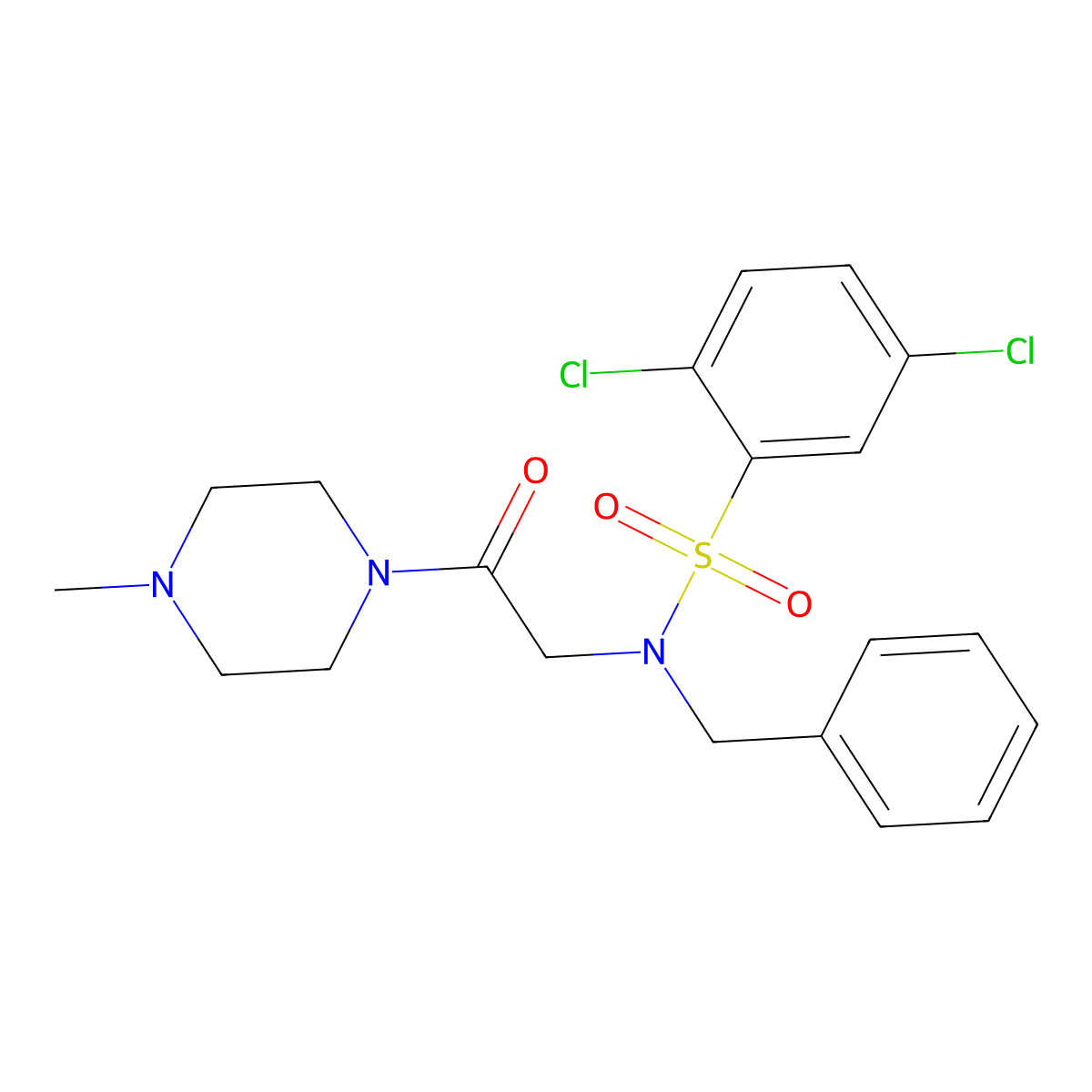 N-benzyl-2,5-dichloro-N-[2-(4-methylpiperazin-1-yl)-2-oxoethyl]benzenesulfonamide molecular structure, CAS 431885-25-5