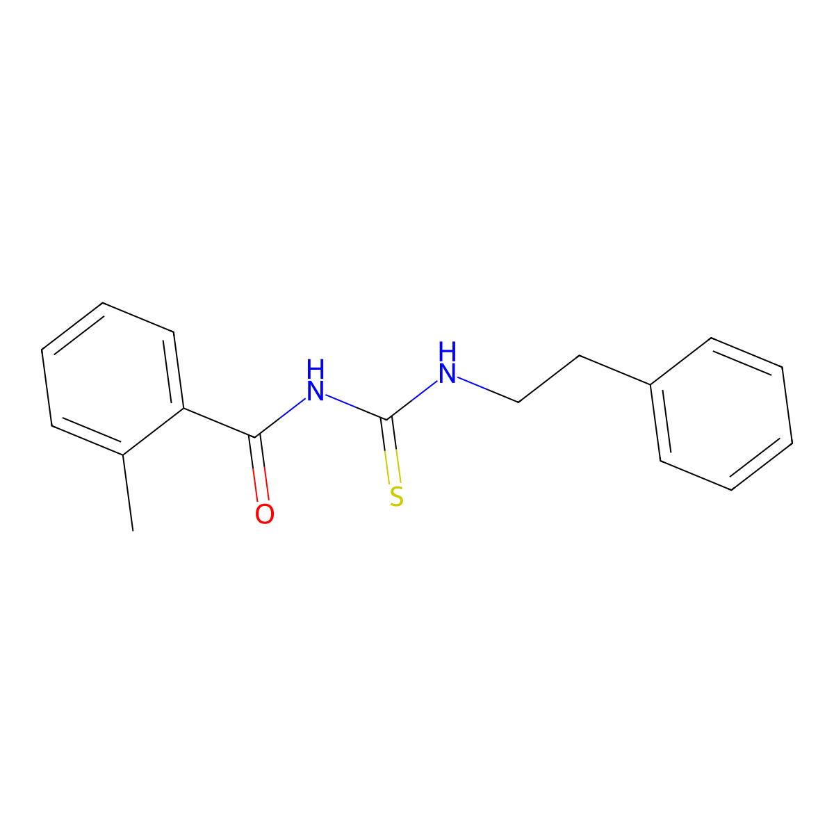 2-methyl-N-[(2-phenylethyl)carbamothioyl]benzamide molecular structure, CAS 431885-35-7