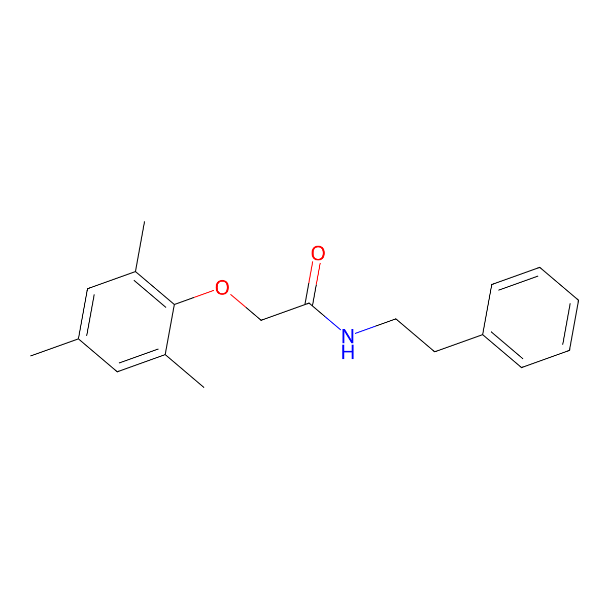 N-(2-phenylethyl)-2-(2,4,6-trimethylphenoxy)acetamide molecular structure, CAS 431885-38-0