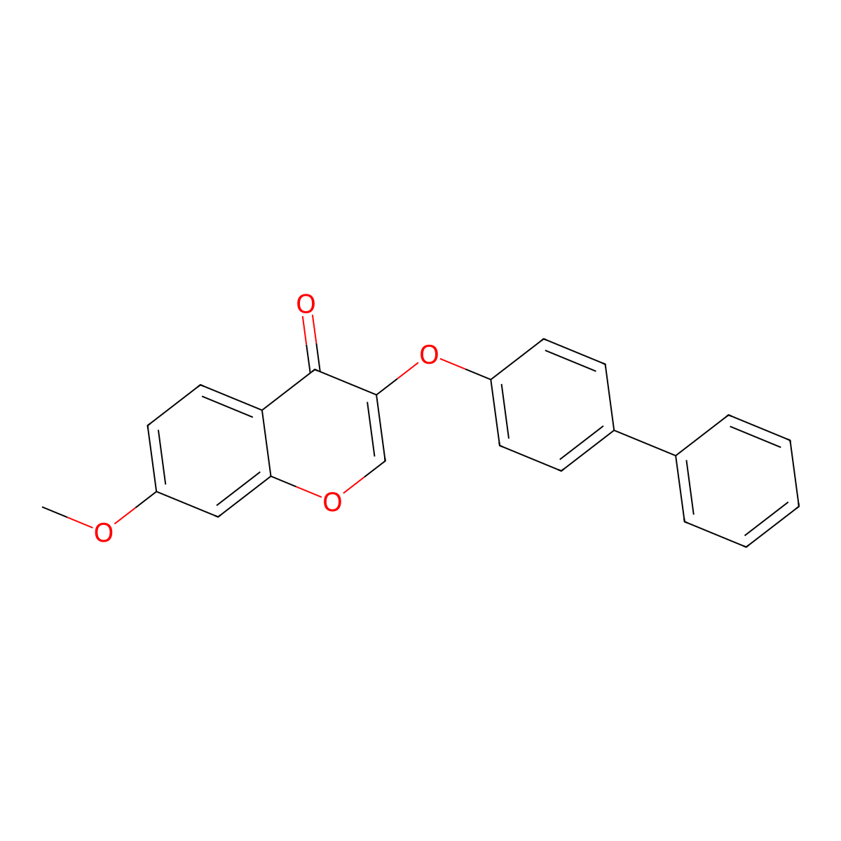 7-Methoxy-3-(4-phenylphenoxy)chromen-4-one molecular structure, CAS 431885-55-1
