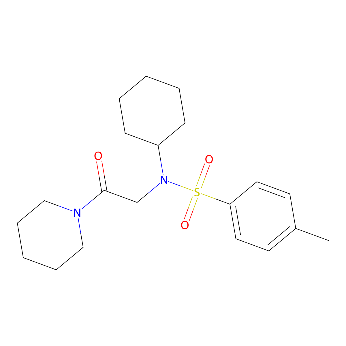 N-cyclohexyl-4-methyl-N-(2-oxo-2-piperidin-1-ylethyl)benzenesulfonamide molecular structure, CAS 431885-62-0