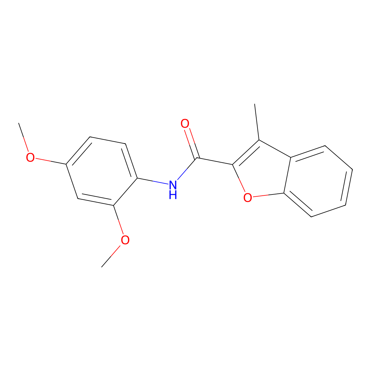 N-(2,4-dimethoxyphenyl)-3-methyl-1-benzofuran-2-carboxamide molecular structure, CAS 431885-65-3