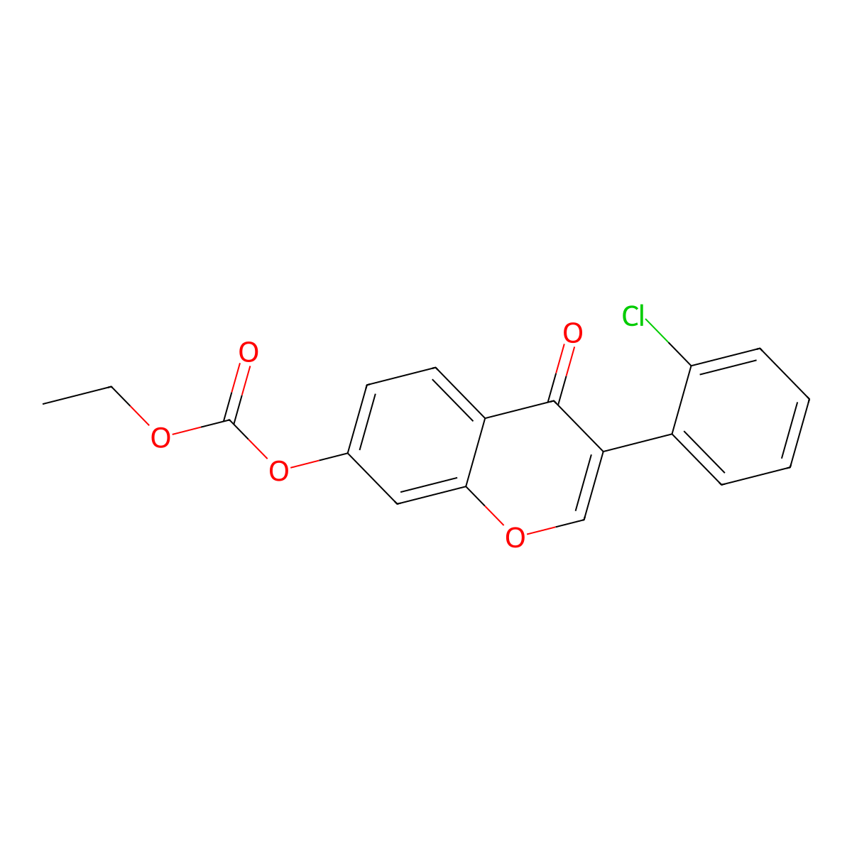 3-(2-chlorophenyl)-4-oxo-4H-chromen-7-yl ethyl carbonate molecular structure, CAS 431885-85-7