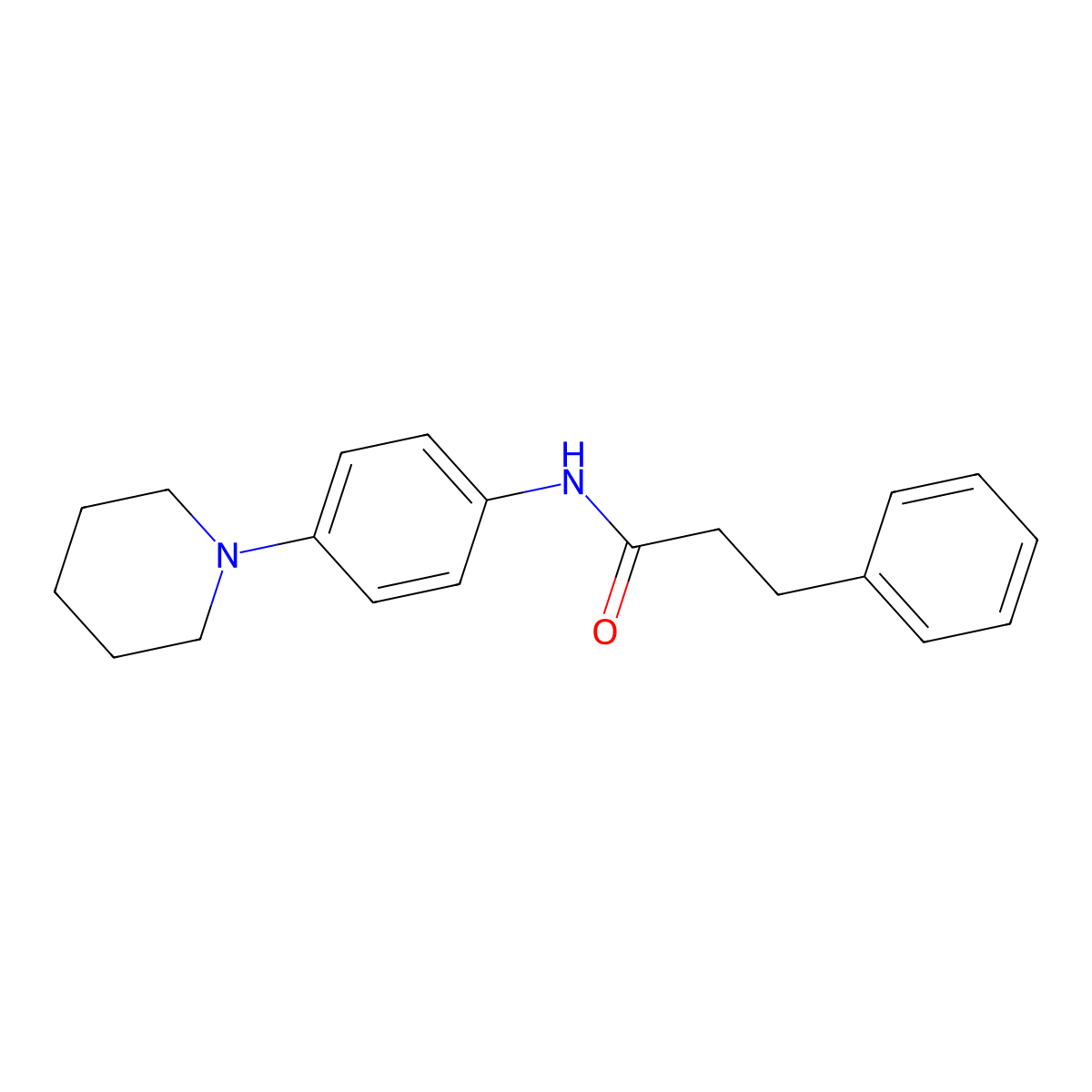 3-phenyl-N-(4-(piperidin-1-yl)phenyl)propanamide molecular structure, CAS 431885-89-1