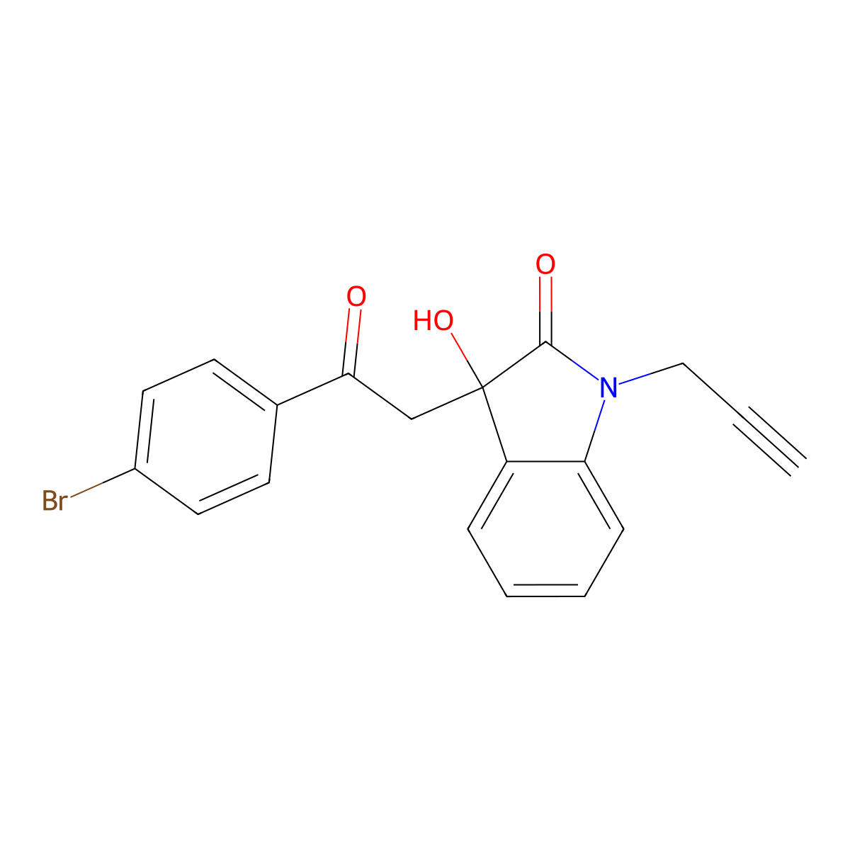 3-[2-(4-Bromophenyl)-2-oxoethyl]-3-hydroxy-1-prop-2-ynylindol-2-one molecular structure, CAS 431885-99-3