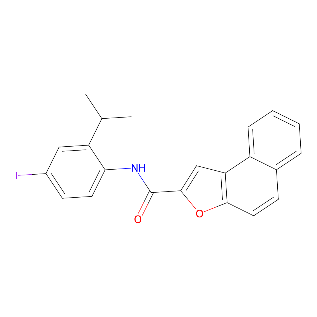 N-[4-iodo-2-(propan-2-yl)phenyl]naphtho[2,1-b]furan-2-carboxamide molecular structure, CAS 431886-37-2