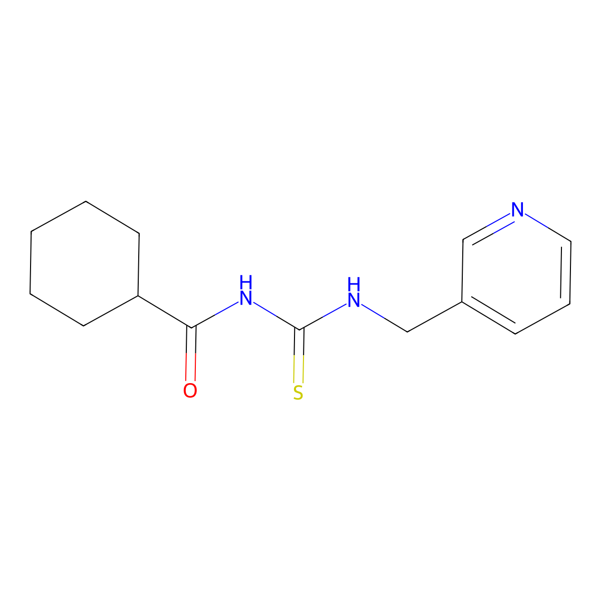 N-(pyridin-3-ylmethylcarbamothioyl)cyclohexanecarboxamide molecular structure, CAS 431886-48-5