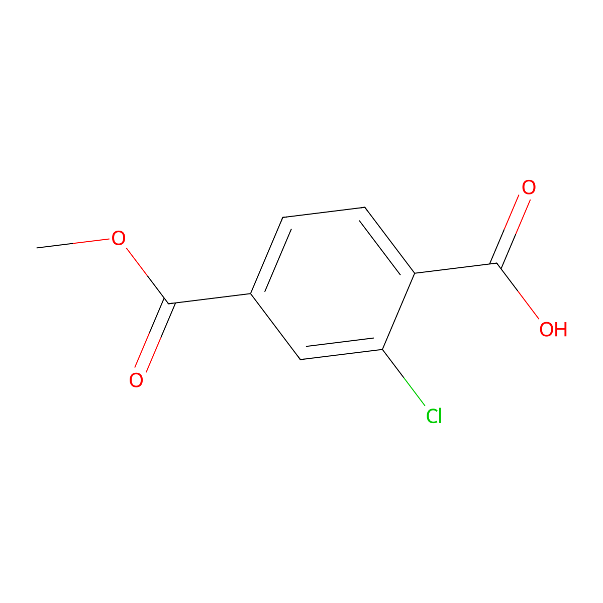 2-Chloro-4-(methoxycarbonyl)benzoic acid molecular structure, CAS 431888-57-2