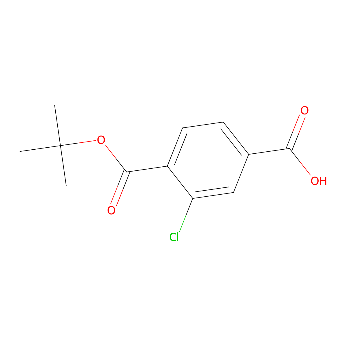 4-(Tert-butoxycarbonyl)-3-chlorobenzoic acid molecular structure, CAS 431888-59-4