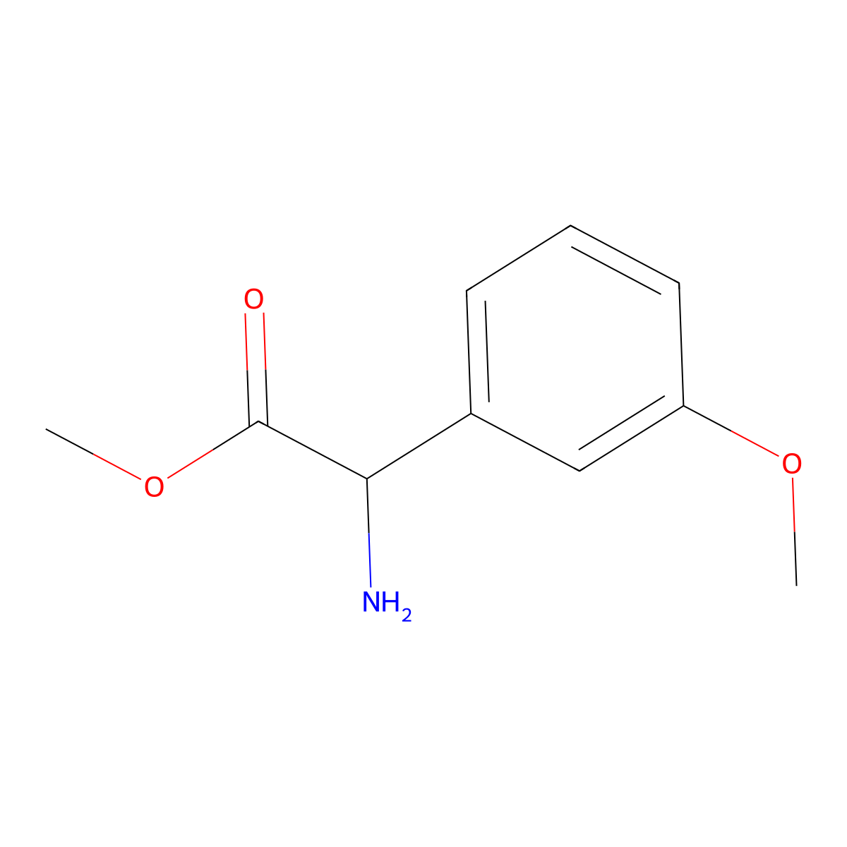 Methyl 2-amino-2-(3-methoxyphenyl)acetate molecular structure, CAS 43189-19-1