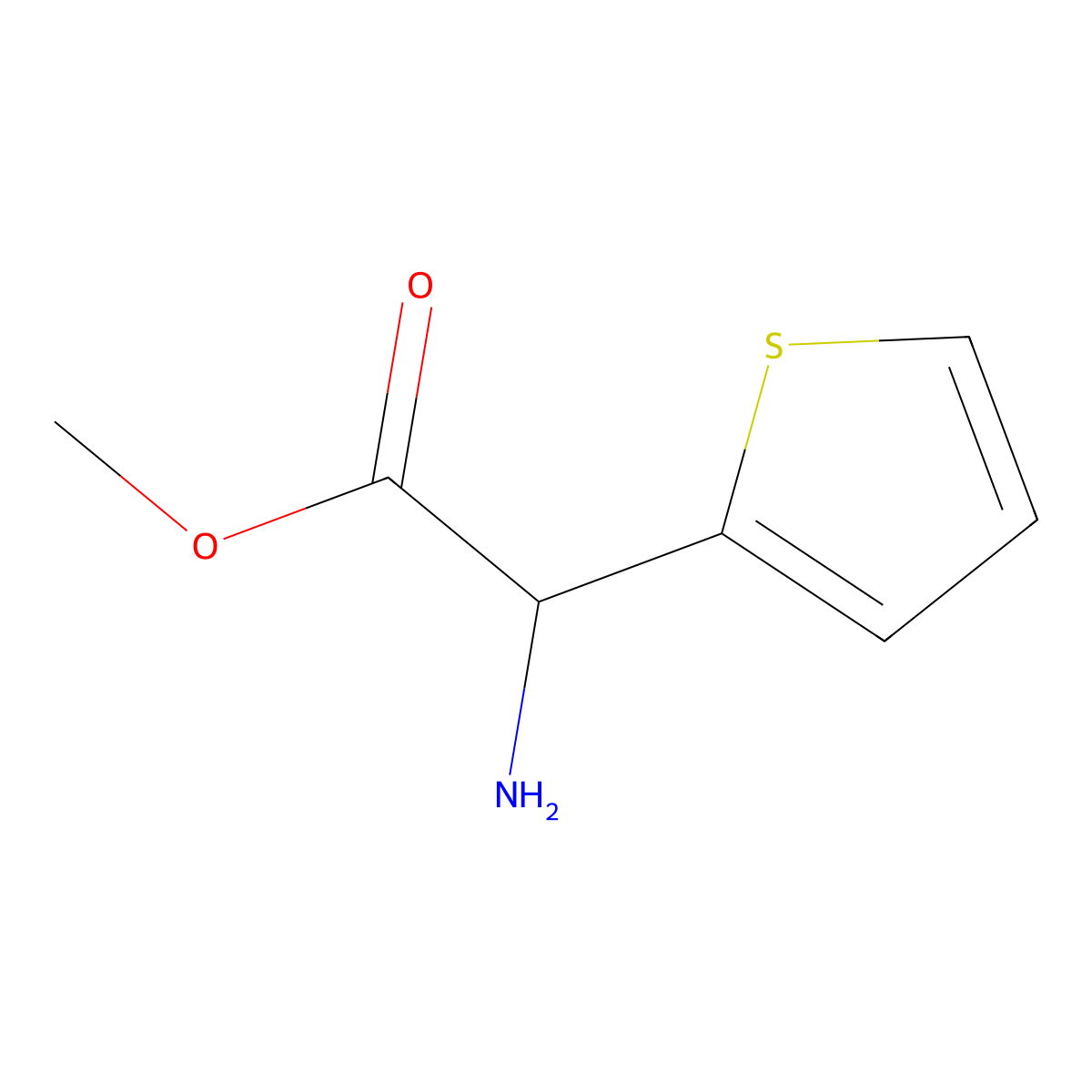 Methyl 2-amino-2-(thiophen-2-yl)acetate molecular structure, CAS 43189-24-8