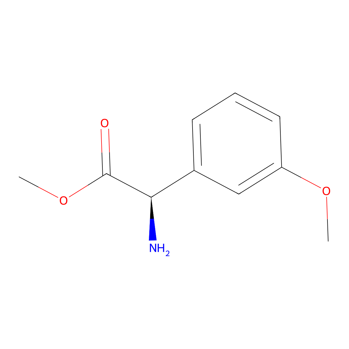 Methyl (alphaR)-alpha-amino-3-methoxybenzeneacetate molecular structure, CAS 43189-42-0