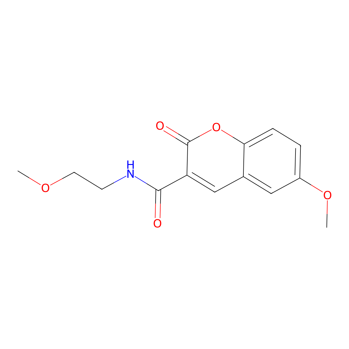 6-methoxy-N-(2-methoxyethyl)-2-oxo-2H-chromene-3-carboxamide molecular structure, CAS 431890-25-4