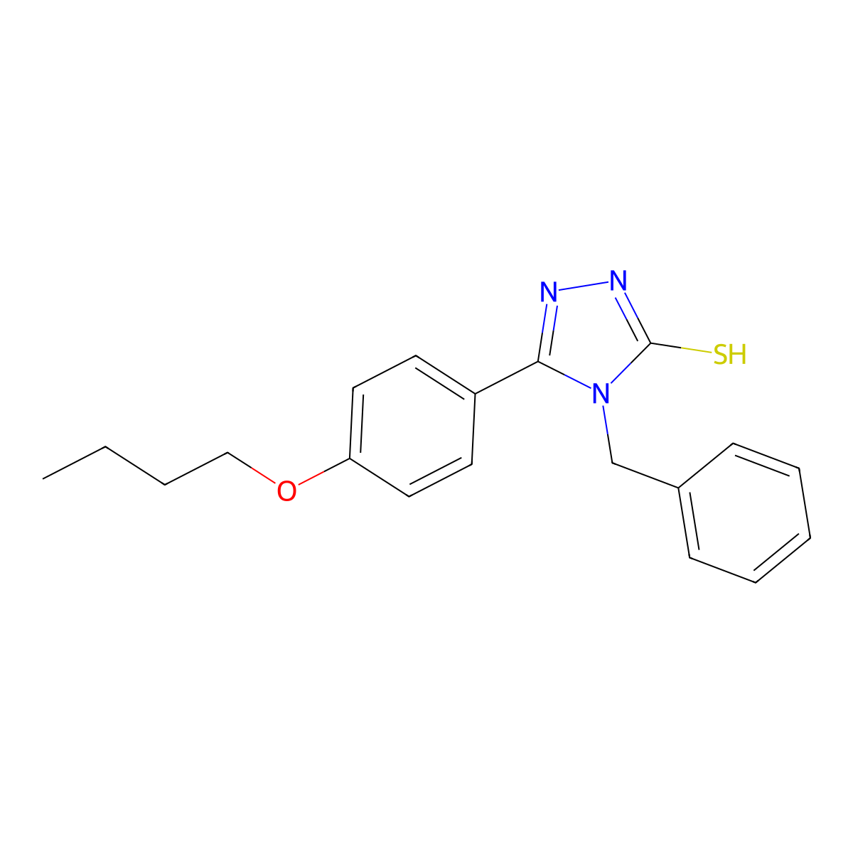 4-benzyl-5-(4-butoxyphenyl)-4H-1,2,4-triazole-3-thiol molecular structure, CAS 431890-56-1