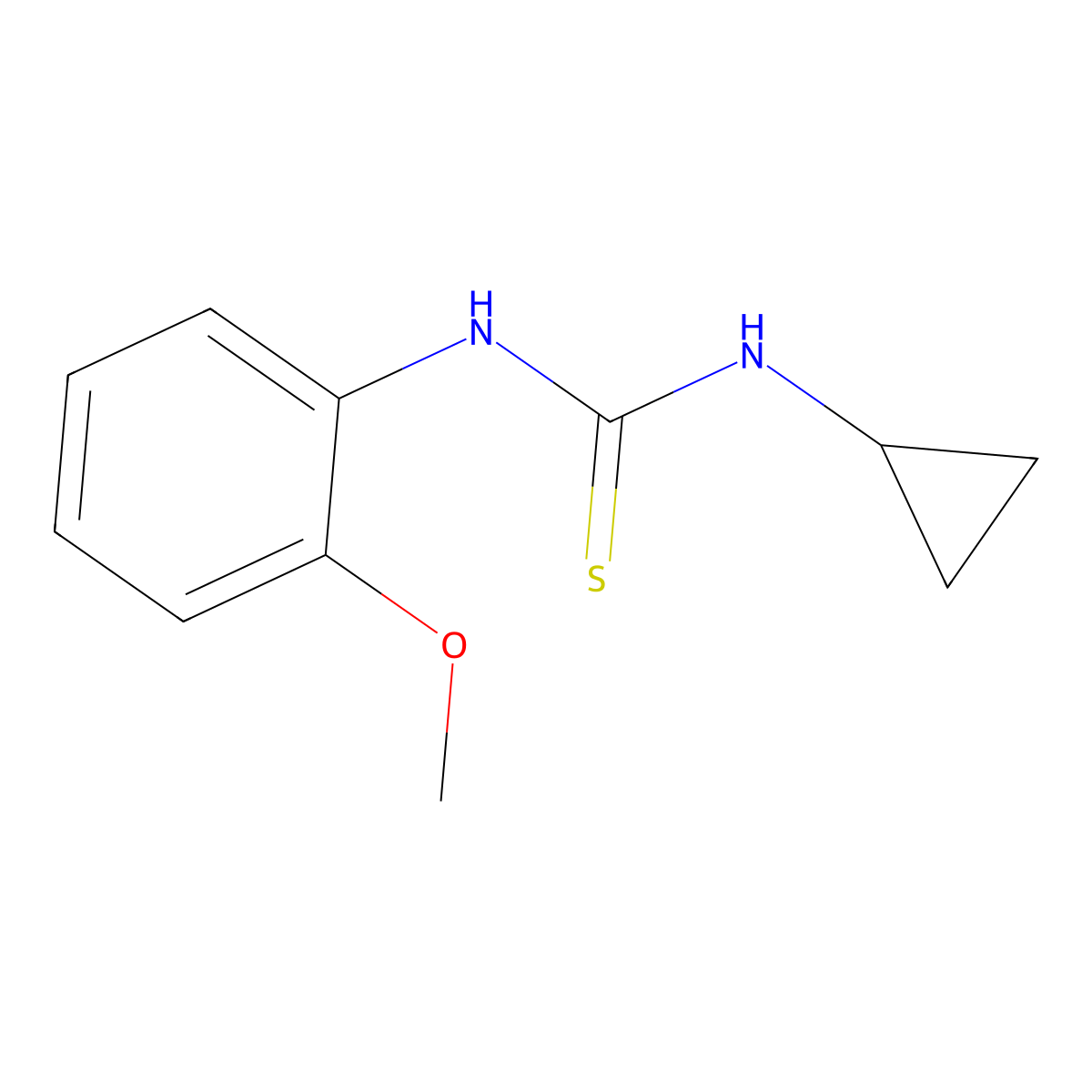 1-Cyclopropyl-3-(2-methoxyphenyl)thiourea molecular structure, CAS 431890-59-4