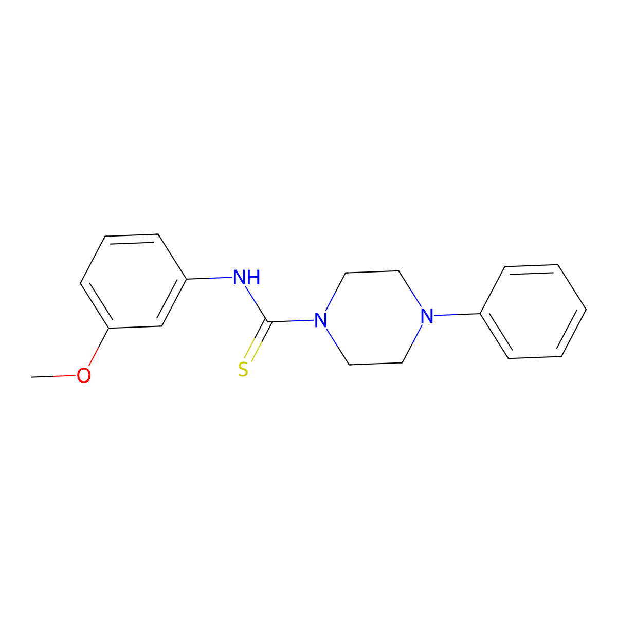N-(3-methoxyphenyl)-4-phenylpiperazine-1-carbothioamide molecular structure, CAS 431890-62-9