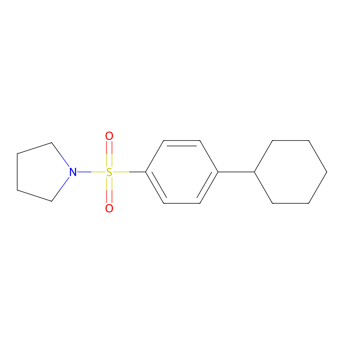 1-((4-Cyclohexylphenyl)sulfonyl)pyrrolidine molecular structure, CAS 431890-68-5