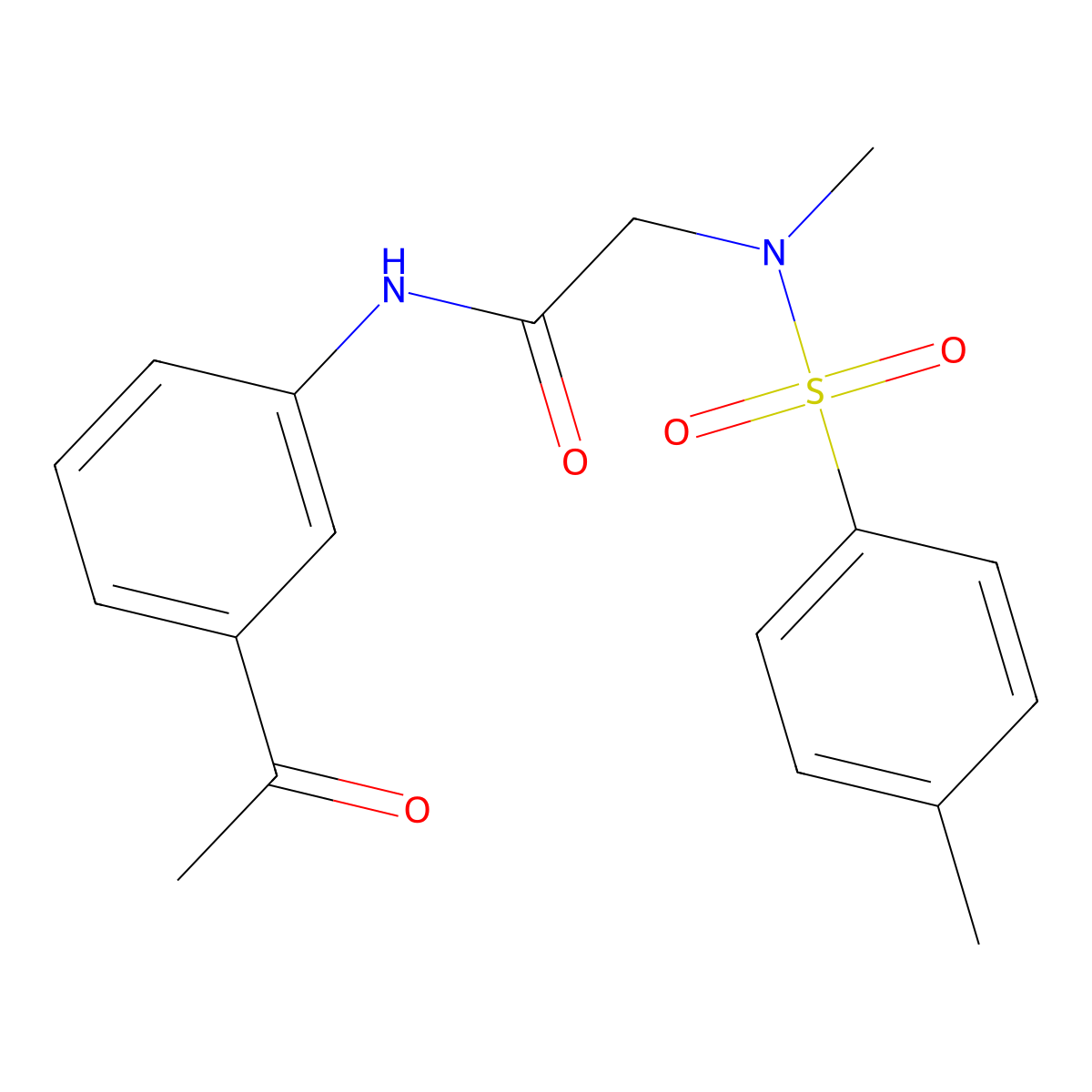 N-(3-acetylphenyl)-2-[methyl-(4-methylphenyl)sulfonylamino]acetamide molecular structure, CAS 431890-87-8
