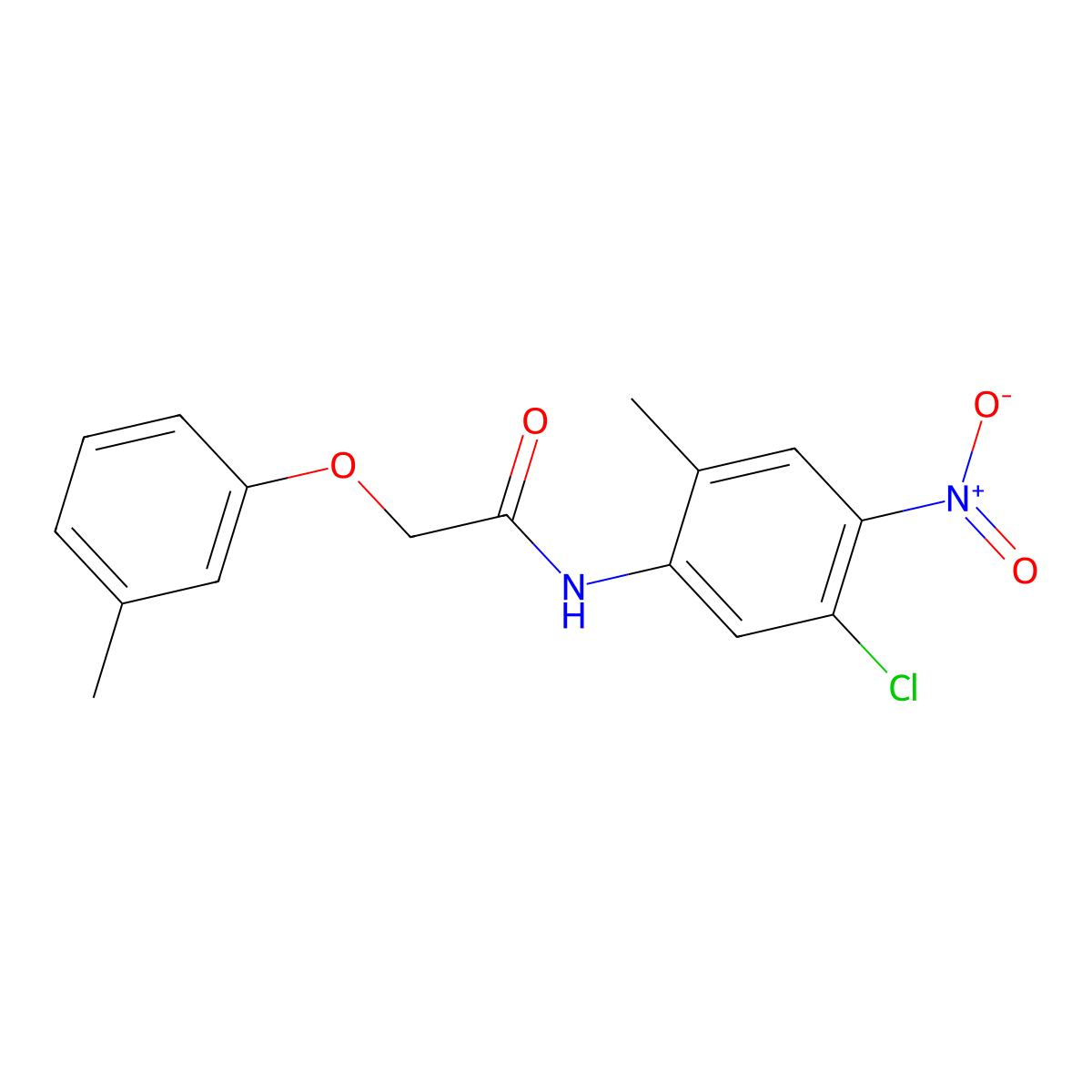 N-(5-chloro-2-methyl-4-nitrophenyl)-2-(3-methylphenoxy)acetamide molecular structure, CAS 431891-06-4