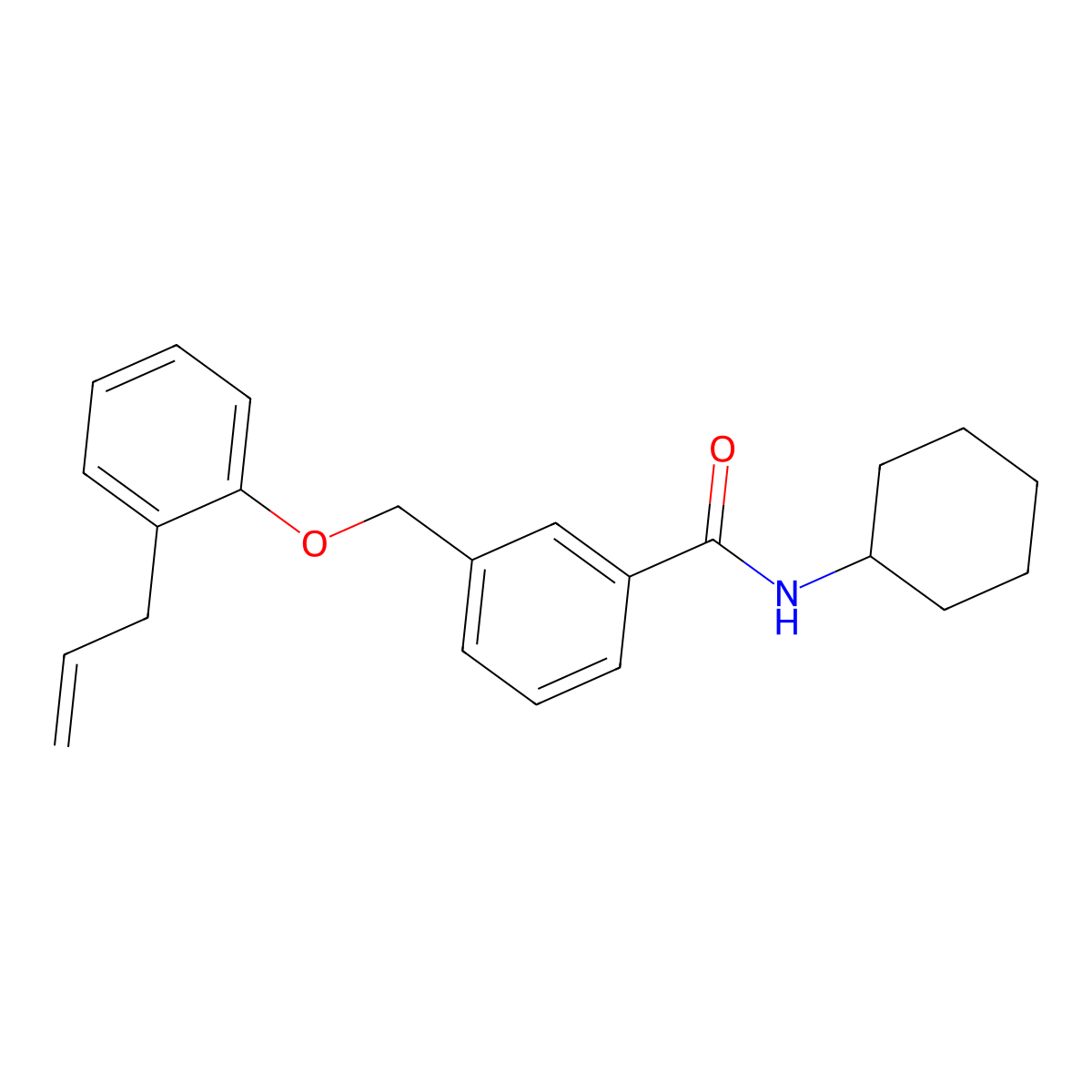 N-cyclohexyl-3-{[2-(prop-2-en-1-yl)phenoxy]methyl}benzamide molecular structure, CAS 431891-45-1
