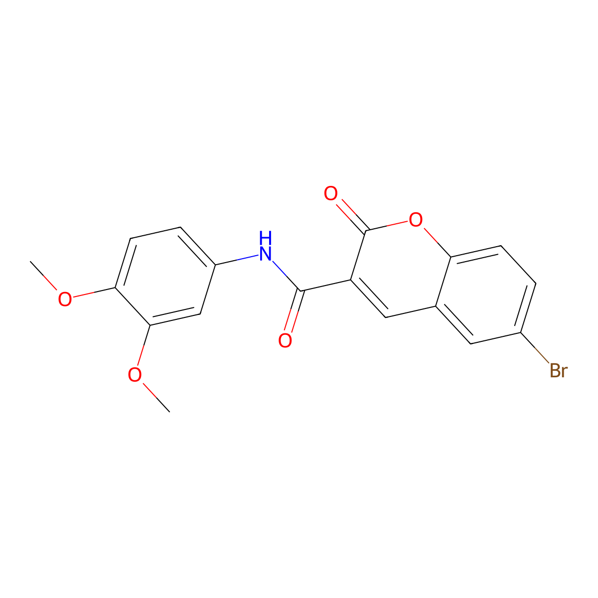 6-bromo-N-(3,4-dimethoxyphenyl)-2-oxo-2H-chromene-3-carboxamide molecular structure, CAS 431891-56-4