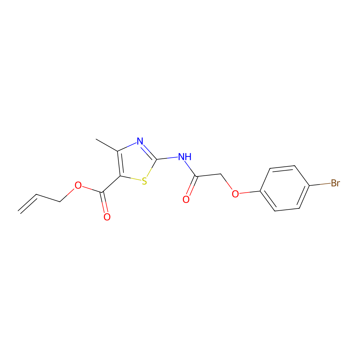 Prop-2-en-1-yl 2-[2-(4-bromophenoxy)acetamido]-4-methyl-1,3-thiazole-5-carboxylate molecular structure, CAS 431891-60-0